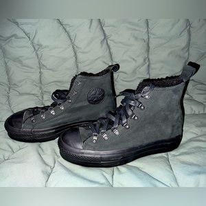 Converse Chuck Taylor All Star Platform Lift Lined Sneaker All Black Size 8.5